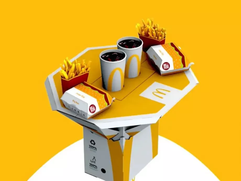 Karóba húzható, asztallá alakítható dobozzal villant az olasz McDonald's