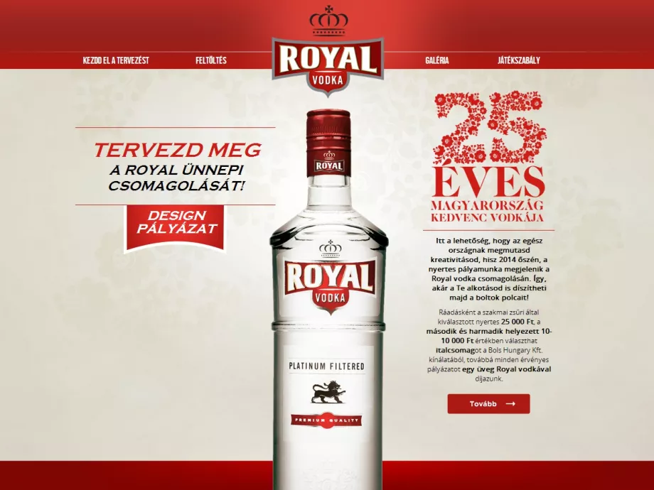 Dizájnpályázatot írt ki a Royal vodka