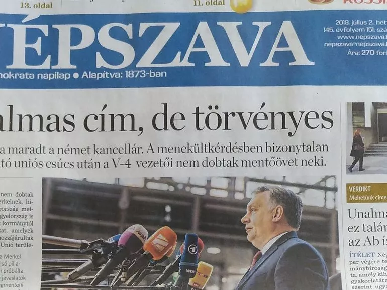 Fura címlappal reagált a Népszava az Alkotmánybíróság döntésére